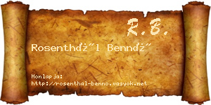 Rosenthál Bennó névjegykártya
